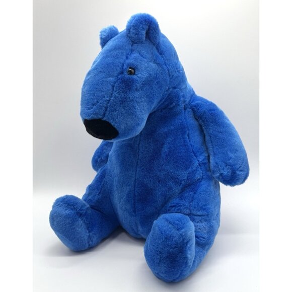 IKEA Blue Polar Bear Plush 14" Retired Stuffed Animal Teddy Big Nose - Picture 1 of 4